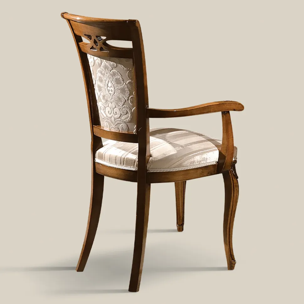 Sedia Classica Imbottita in Legno Noce o Bianco Made in Italy - Caligola