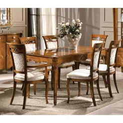 Sedia Classica Imbottita in Legno Noce o Bianco Made in Italy - Caligola