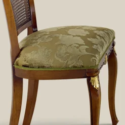 Sedia Classica in Legno Noce con Seduta Imbottita Made in Italy - Baroque
