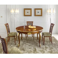 Sedia Classica in Legno Noce con Seduta Imbottita Made in Italy - Baroque