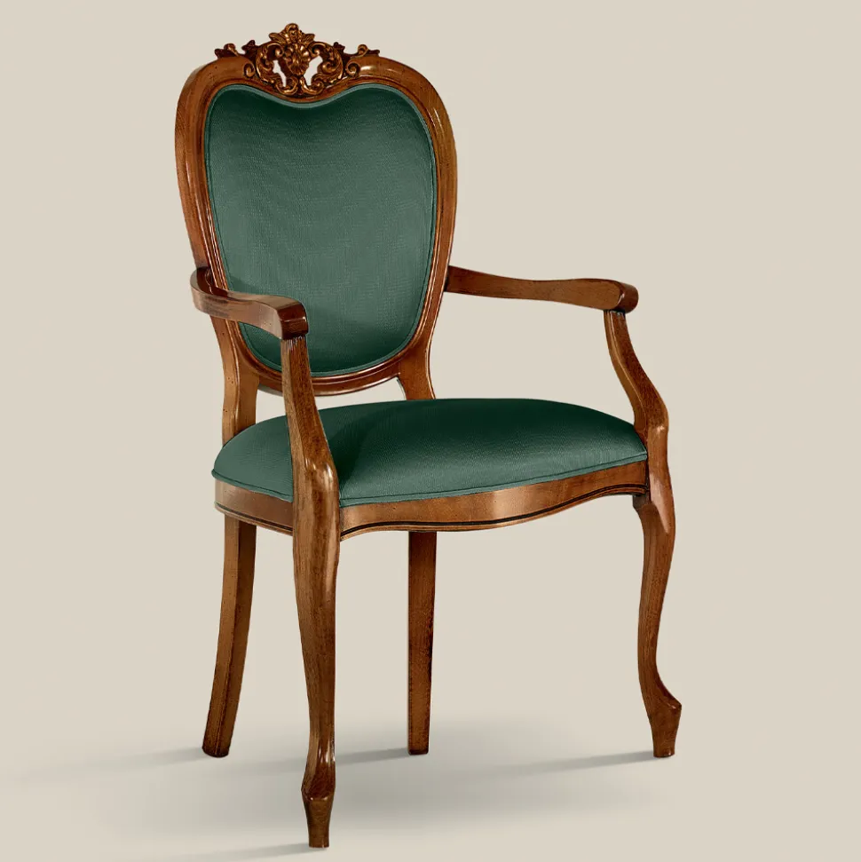 Sedia Classica in Legno Noce o Oro Imbottita Made in Italy - Imperator