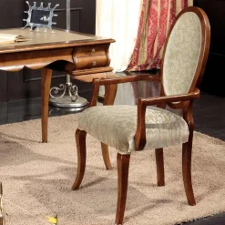 Sedia Classica Legno e Tessuto Con o Senza Braccioli Made in Italy - Ellie