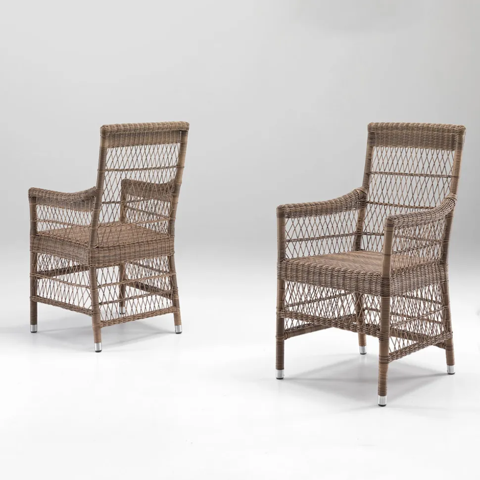 Sedia con Braccioli da Esterno in Polyrattan - Gigi
