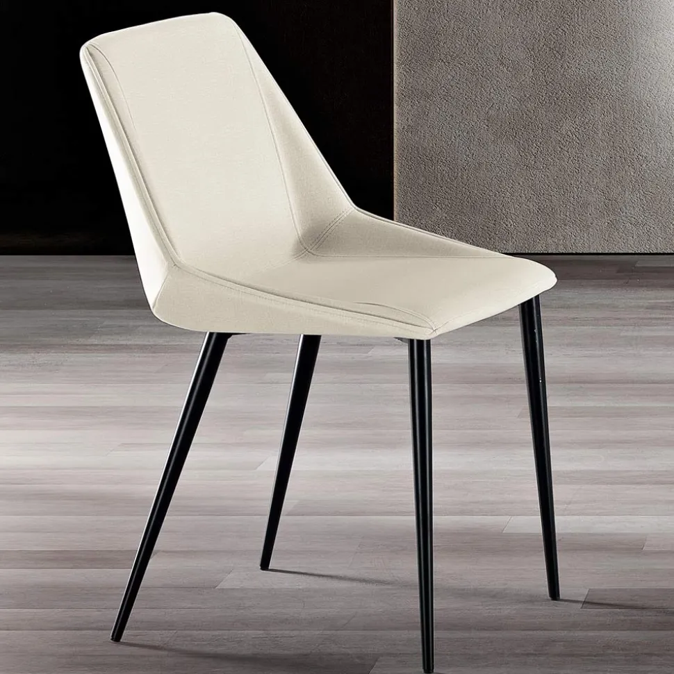 Sedia con Gambe in Metallo e Seduta Monoscocca in Tessuto Made in Italy - Hinata
