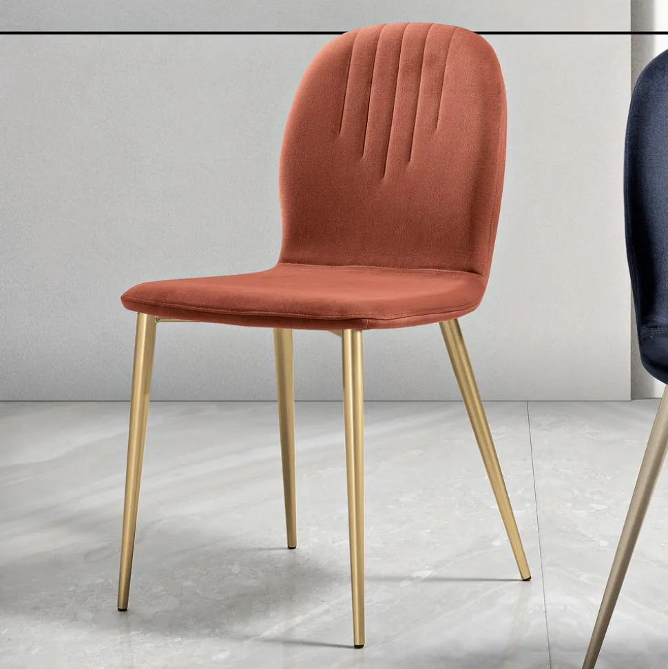 Sedia con Seduta in Monoscocca in Tessuto e Gambe Coniche Made in Italy - Nezoku