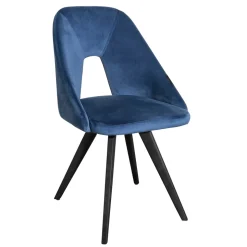 Sedia con Struttura in Metallo e Seduta in Velluto Made in Italy - Mathias