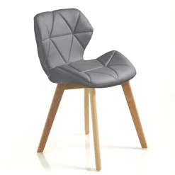 Sedia Cucina in Pelle Sintetica e Legno Massello 2 Pezzi - Fiorenzuola