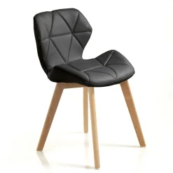Sedia Cucina in Pelle Sintetica e Legno Massello 2 Pezzi - Fiorenzuola