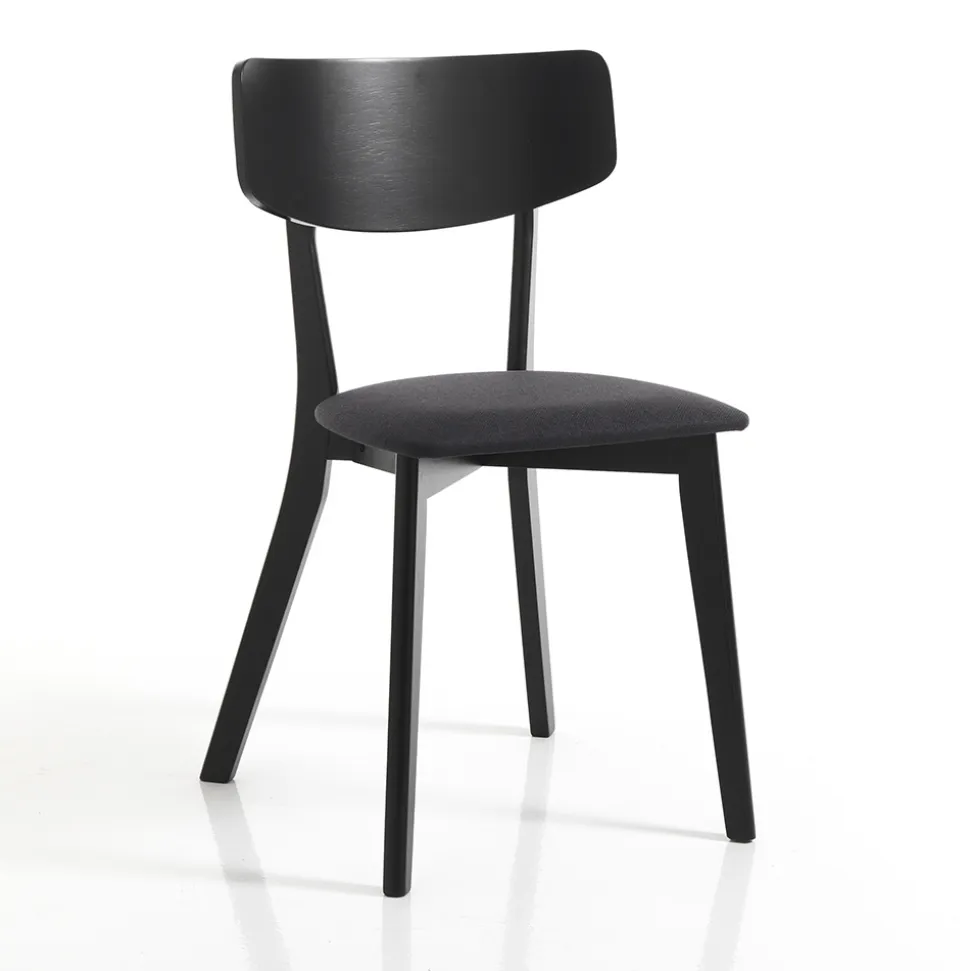 Sedia Cucina in Tessuto con Struttura in Legno Massello 2 Pezzi - Tonino