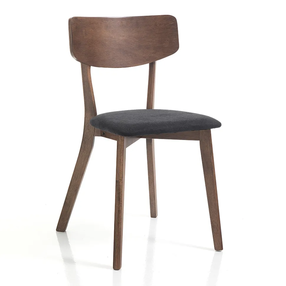 Sedia Cucina in Tessuto con Struttura in Legno Massello 2 Pezzi - Tonino