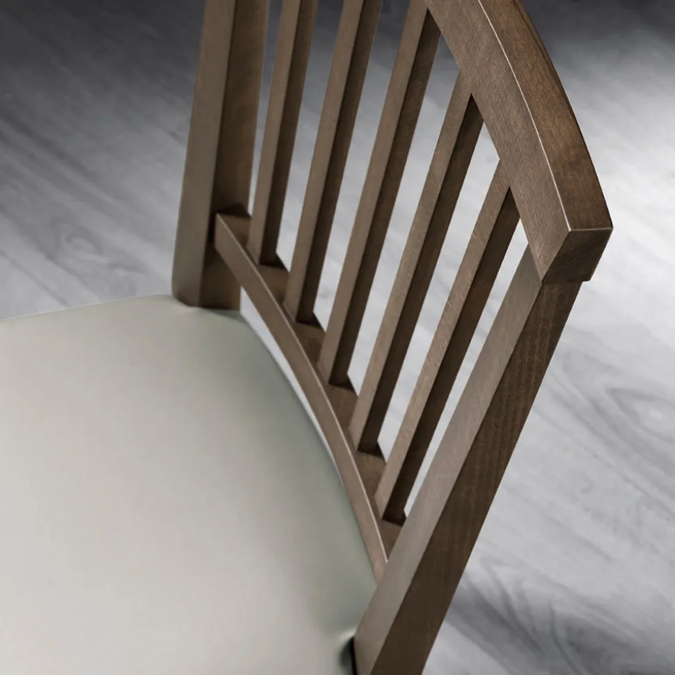 Sedia Cucina Legno Massello di Faggio e Ecopelle Design Italiano - Rosita