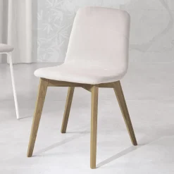 Sedia da cucina di design in legno e tessuto made in Italy, Egizia