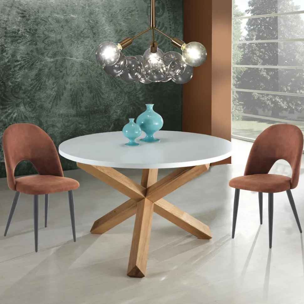Sedia da Cucina in Pelle Sintetica Effetto Invecchiato 4 Pezzi - Renetta