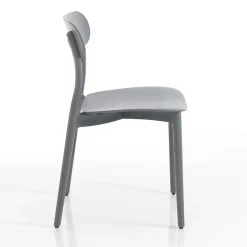 Sedia da Cucina in Polipropilene Bianco o Grigio Opaco 4 Pezzi - Milano