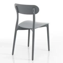 Sedia da Cucina in Polipropilene Bianco o Grigio Opaco 4 Pezzi - Milano