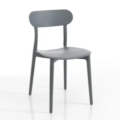 Sedia da Cucina in Polipropilene Bianco o Grigio Opaco 4 Pezzi - Milano