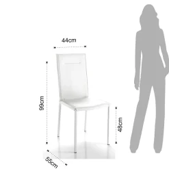Sedia da Cucina Interamente Rivestita in Pelle Sintetica 2 Pezzi - Atenea