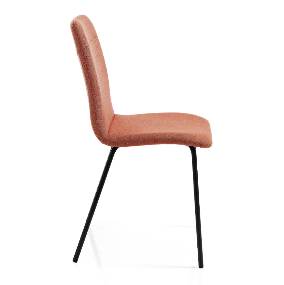Sedia da Cucina in Tessuto Colorato e Metallo Design Moderno - Hermione