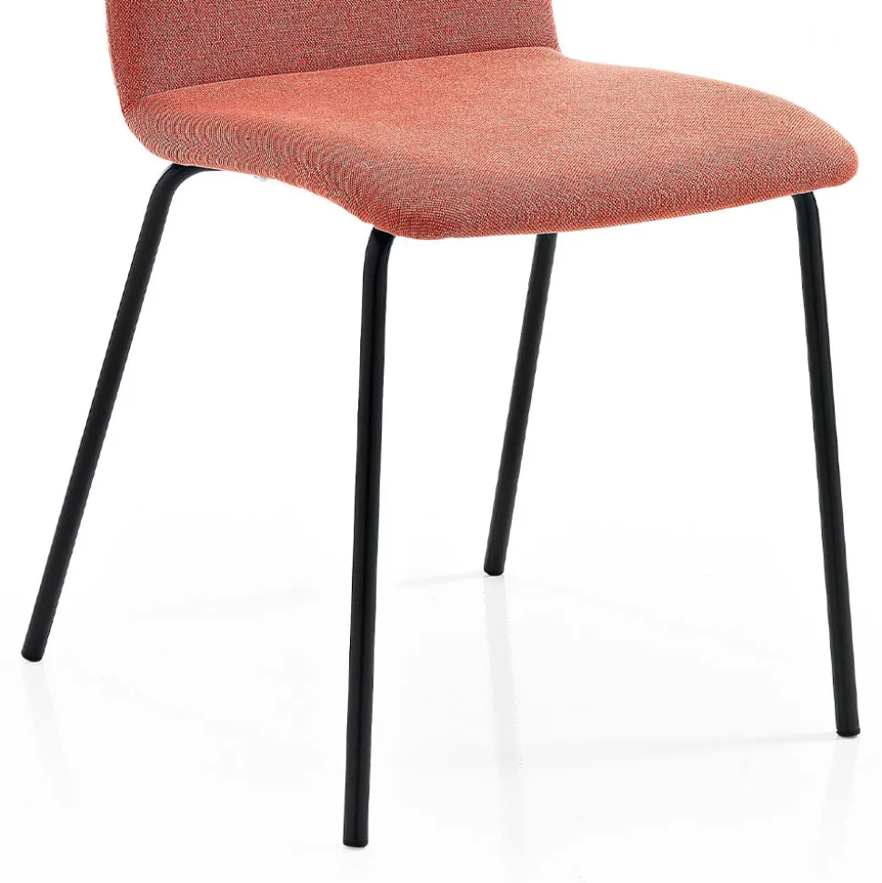 Sedia da Cucina in Tessuto Colorato e Metallo Design Moderno - Hermione