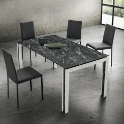 Sedia da Cucina Rivestita in Tessuto Realizzata in Italia, 2 Pezzi - Mawi
