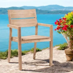 Sedia da Esterno con Braccioli in Legno Teak - Marie