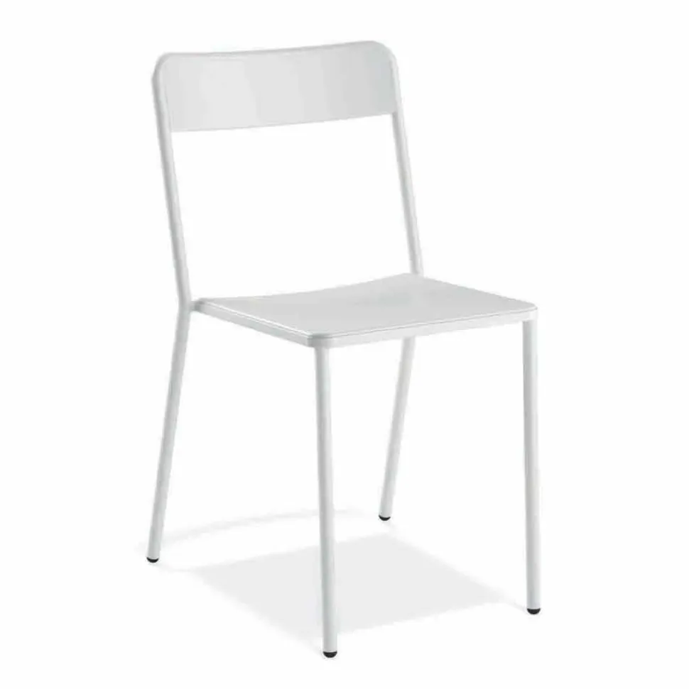 Sedia da Esterno Impilabile in Metallo Made in Italy, 4 Pezzi - Xylia