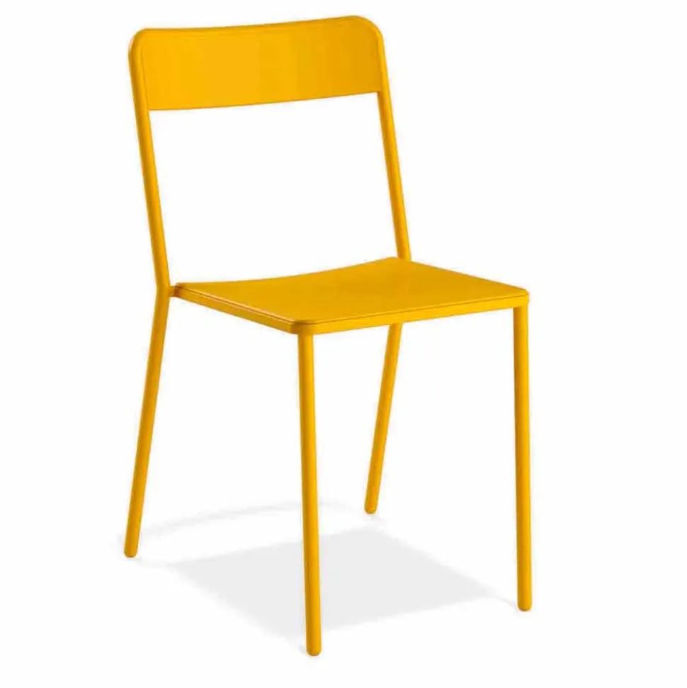 Sedia da Esterno Impilabile in Metallo Made in Italy, 4 Pezzi - Xylia