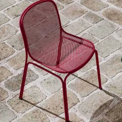 Sedia da Esterno Impilabile in Metallo Made in Italy, 4 Pezzi - Prunella