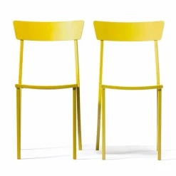 Sedia da Esterno Impilabile in Metallo Verniciato Made in Italy, 4 Pezzi - Tulle