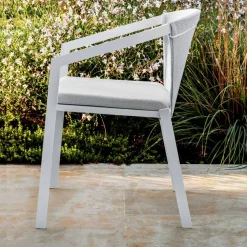 Sedia da Esterno in Alluminio con o Senza Cuscino, Alta Qualità, 4 pz - Filomena