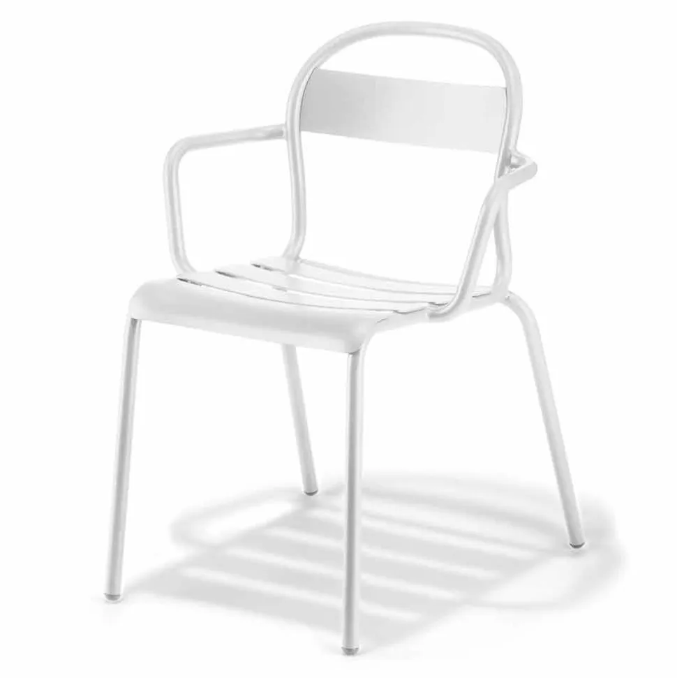 Sedia da Esterno in Alluminio Impilabile Made in Italy, 4 Pezzi - Ulyssa