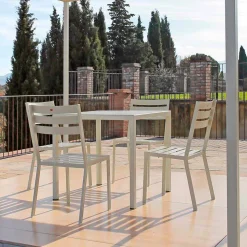Sedia da Esterno in Ferro Verniciato Bianco Perla Made in Italy 4 Pezzi - Bernie