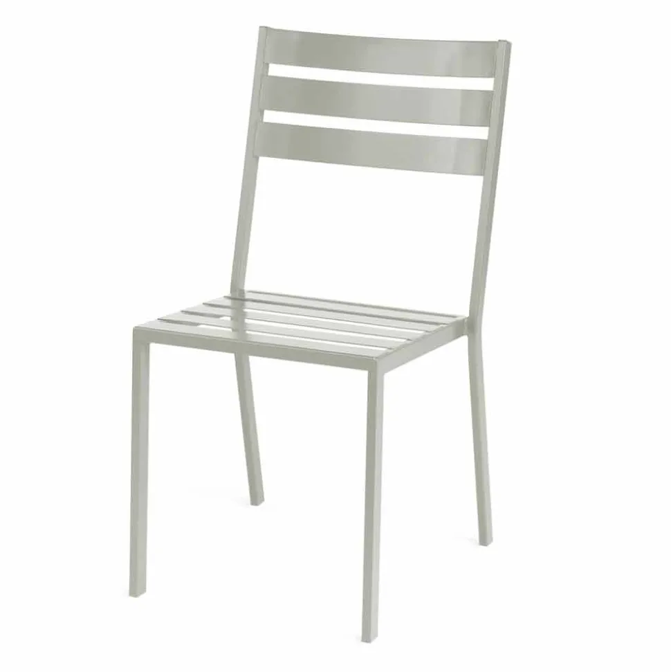 Sedia da Esterno in Ferro Verniciato Bianco Perla Made in Italy 4 Pezzi - Bernie