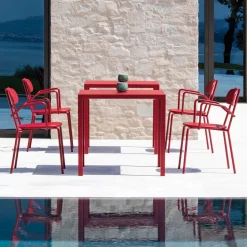 Sedia da Esterno in Metallo con Braccioli Made in Italy 4 Pezzi - Pixie