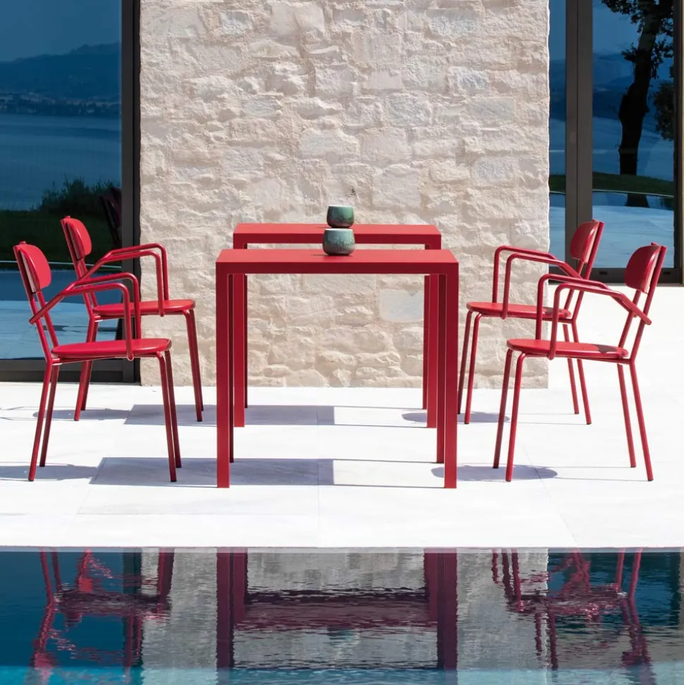 Sedia da Esterno in Metallo con Braccioli Made in Italy 4 Pezzi - Pixie