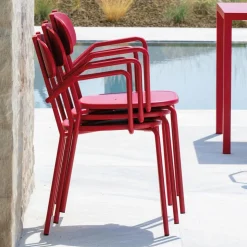 Sedia da Esterno in Metallo con Braccioli Made in Italy 4 Pezzi - Pixie