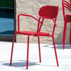 Sedia da Esterno in Metallo con Braccioli Made in Italy 4 Pezzi - Pixie
