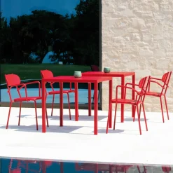 Sedia da Esterno in Metallo con Braccioli Made in Italy 4 Pezzi - Pixie