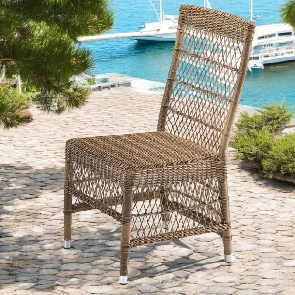 Sedia da Esterno in Polyrattan con Cuscino Opzionale - Gigi