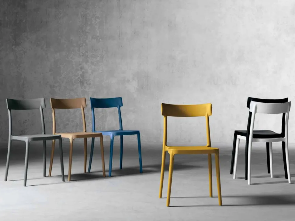 Sedia da esterno/interno di design in polipropilene made in Italy Peia