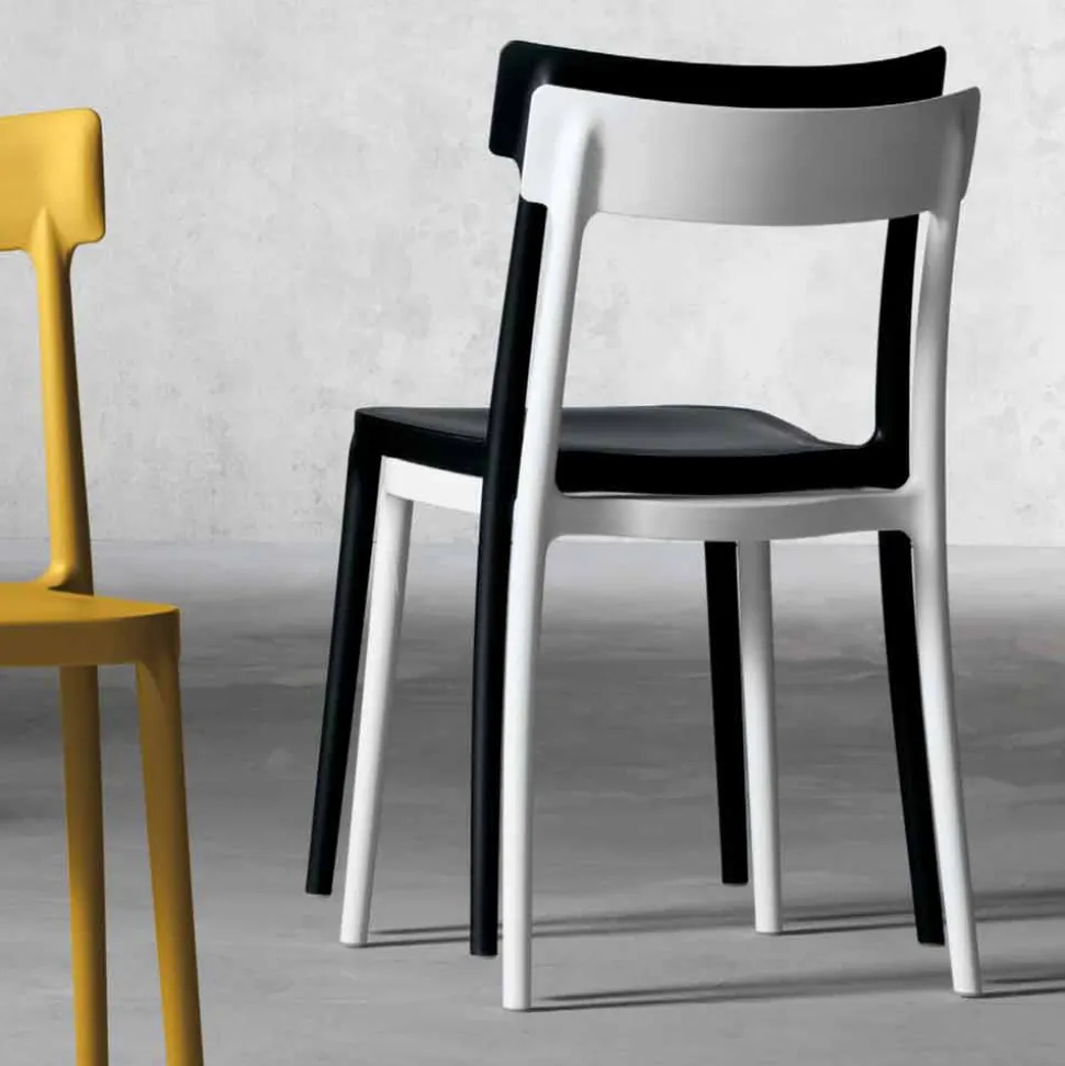 Sedia da esterno/interno di design in polipropilene made in Italy Peia