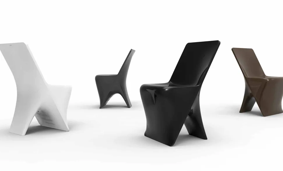 Sedia da giardino di design moderno Sloo by Vondom, in polietilene