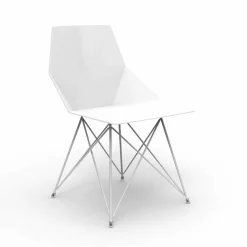Sedia da giardino di design Vondom Faz in polipropilene e acciaio inox, 4 pezzi