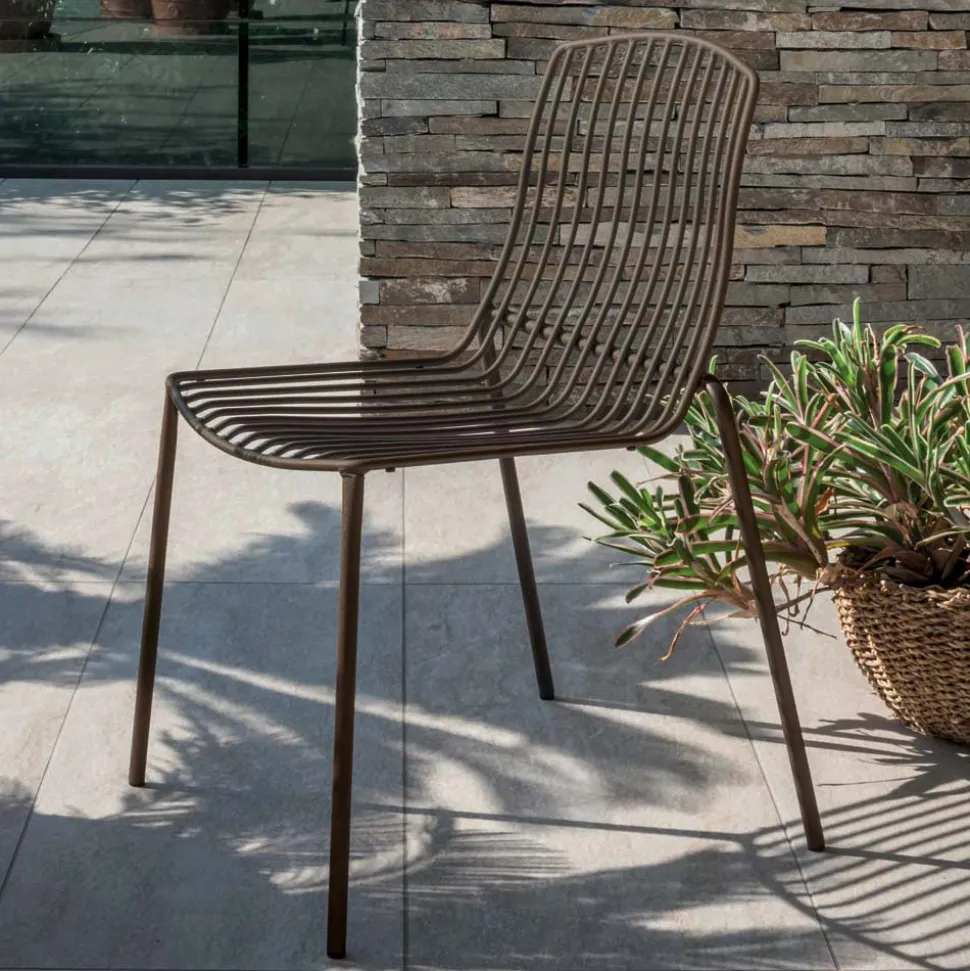 Sedia da Giardino Impilabile in Metallo Made in Italy 2 Pezzi - Giuliana