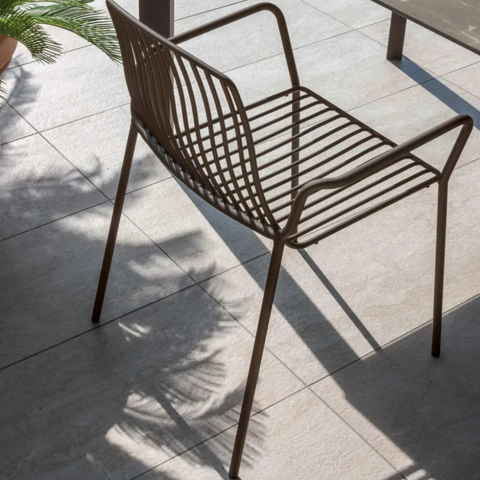 Sedia da Giardino Impilabile in Metallo Made in Italy 2 Pezzi - Giuliana