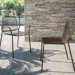 Sedia da Giardino Impilabile in Metallo Made in Italy 2 Pezzi - Giuliana