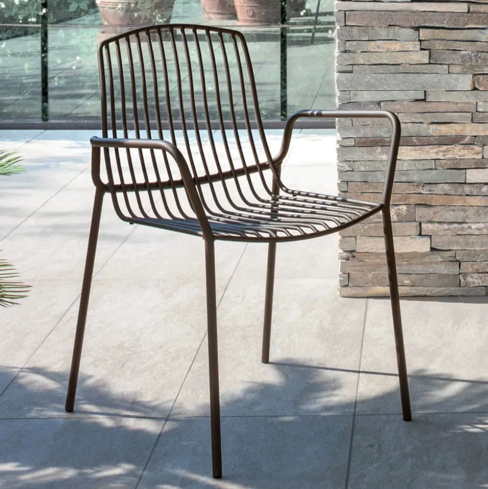 Sedia da Giardino Impilabile in Metallo Made in Italy 2 Pezzi - Giuliana