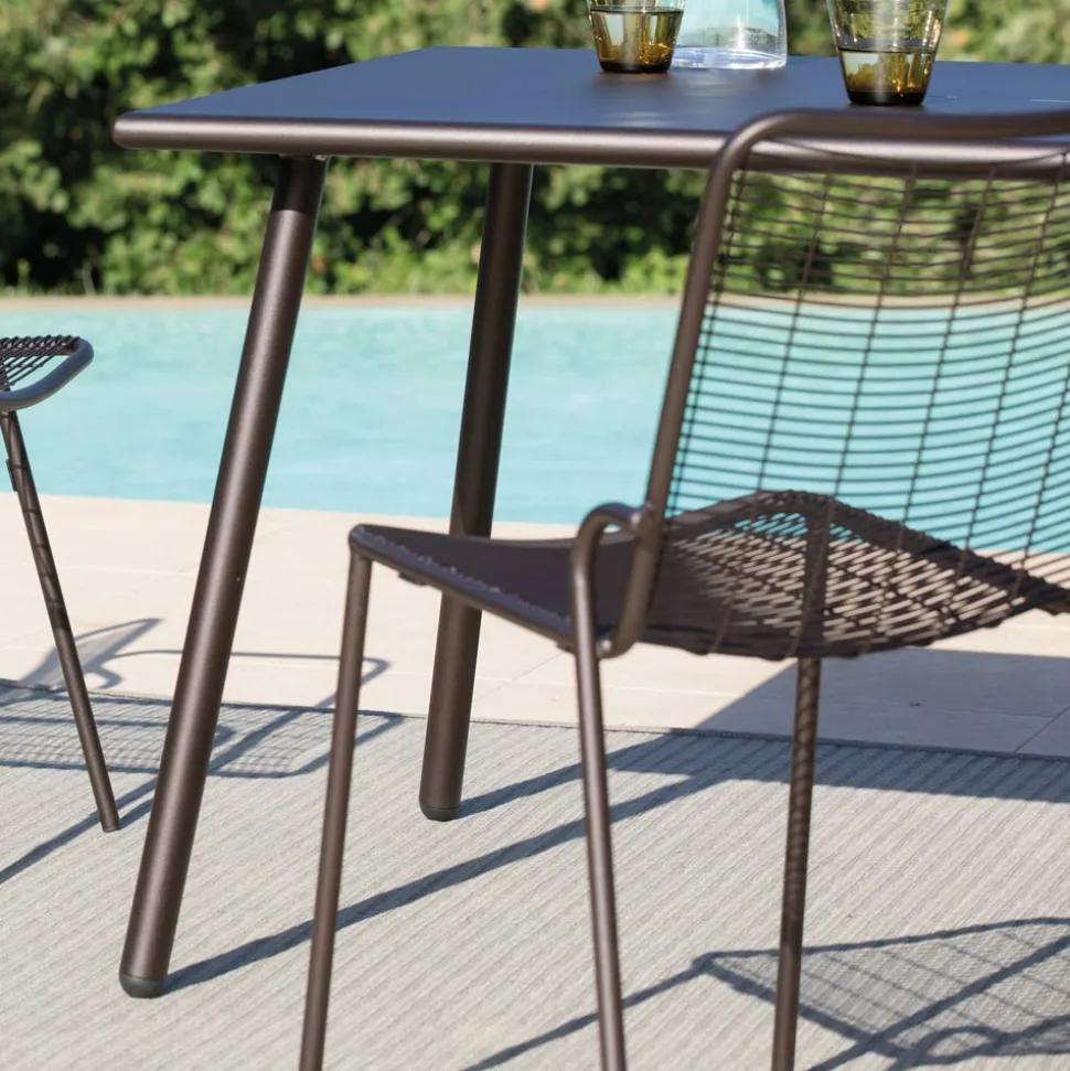 Sedia da Giardino Impilabile in Metallo Zincato Made in Italy 4 Pezzi - Vikas