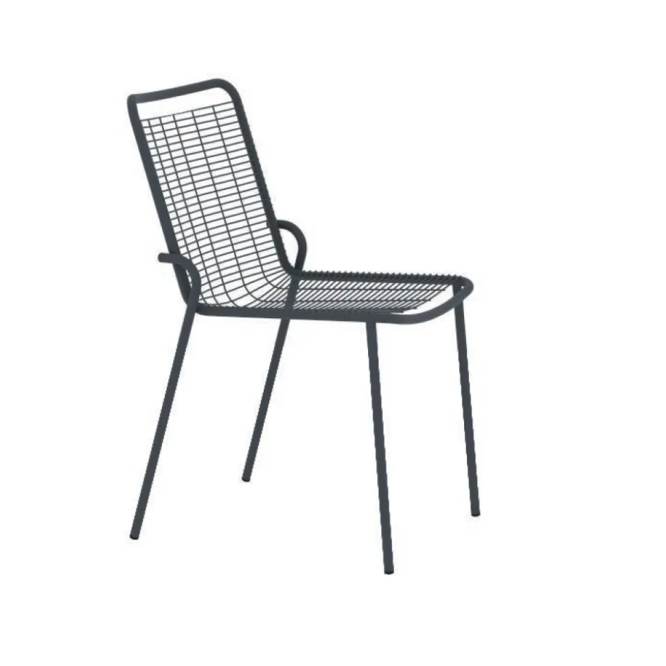 Sedia da Giardino Impilabile in Metallo Zincato Made in Italy 4 Pezzi - Vikas