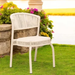 Sedia da Giardino in Alluminio e Intreccio in Corda - Algedi